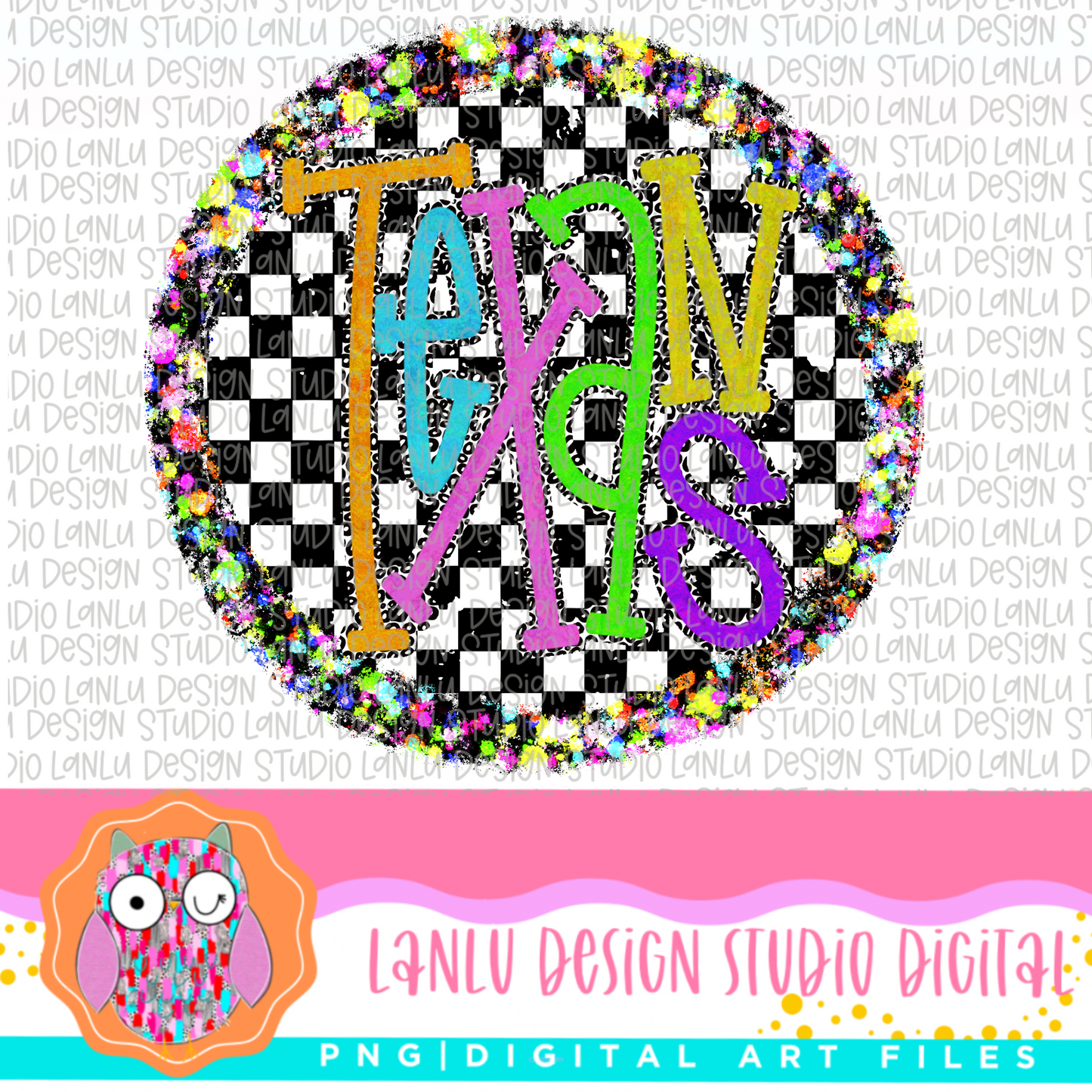 Preppy Brights Checkered Mascot PNG | Texans