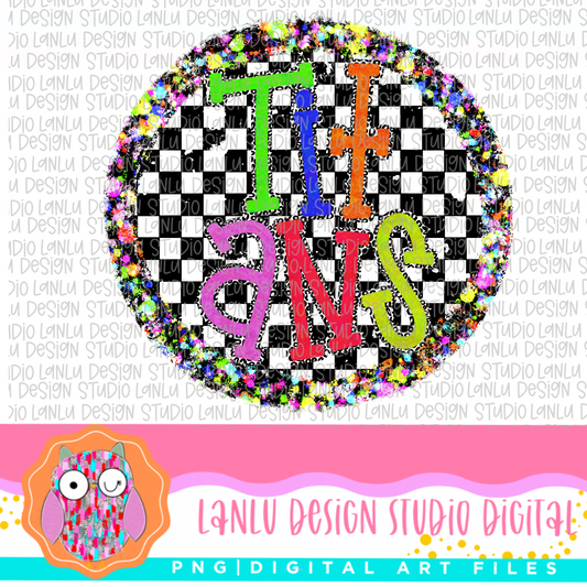 Preppy Brights Checkered Mascot PNG | Titans