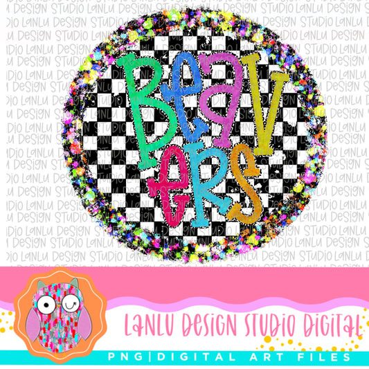 Preppy Brights Checkered Mascot PNG |Beavers