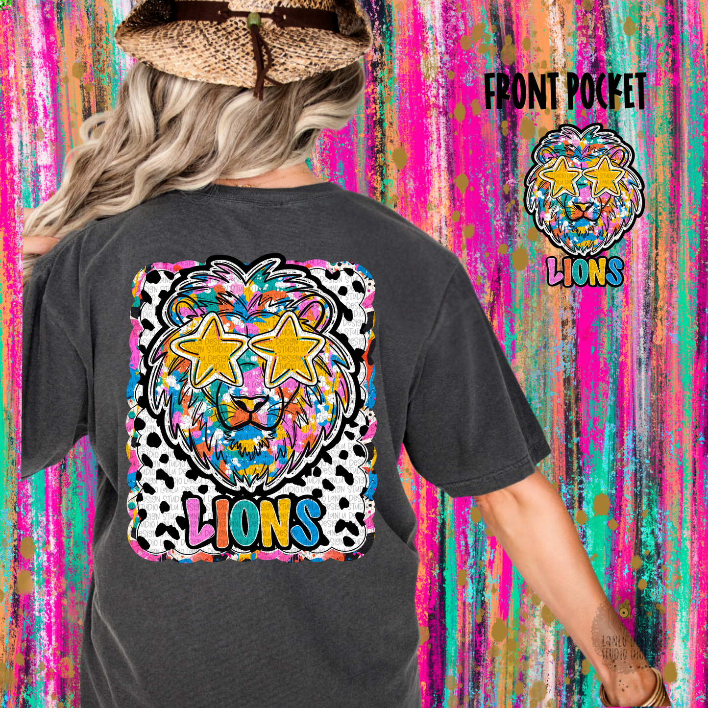 GRAFFITI DOTTY MASCOT TEE | LIONS