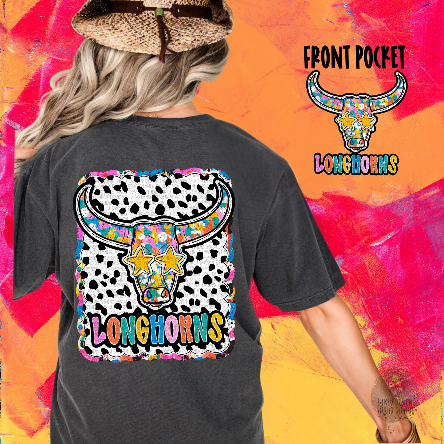 GRAFFITI DOTTY MASCOT TEE | LONGHORNS