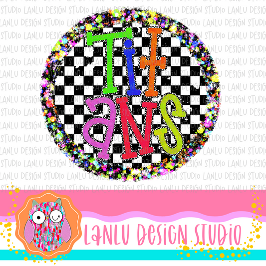 Preppy Brights Checkered Mascot PNG |Titans I