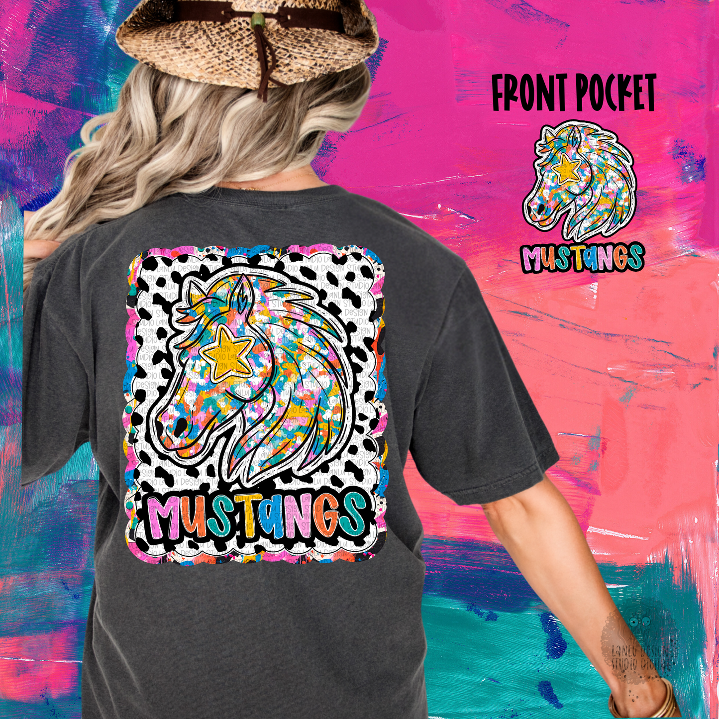 GRAFFITI DOTTY MASCOT TEE | MUSTANG