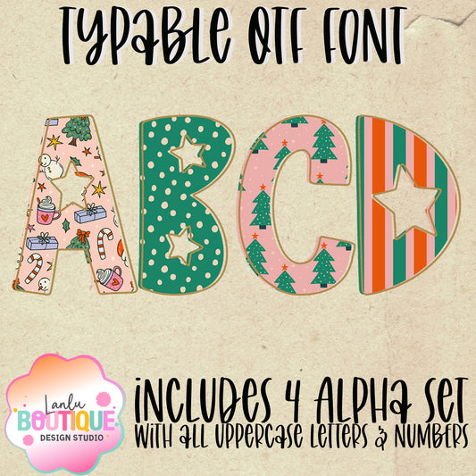 Sweet Christmas  OTF Typable Alpha Set of 4