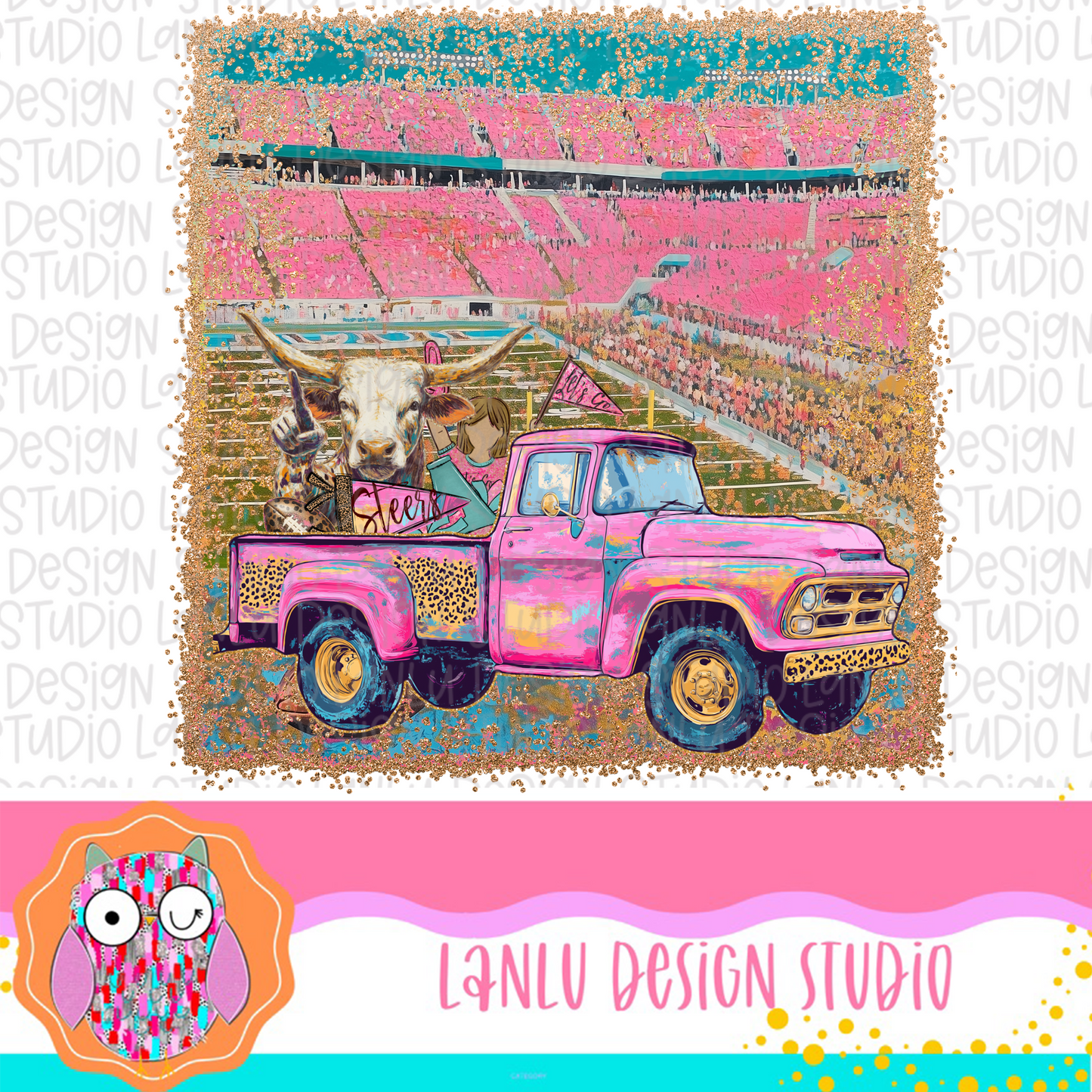 Preppy Tailgates & Touchdowns Stadium Mascot PNG