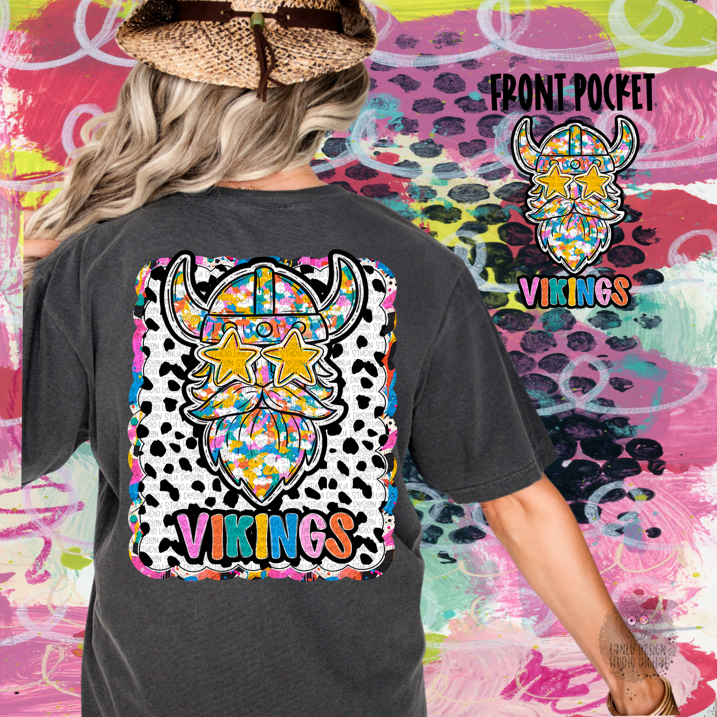 GRAFFITI DOTTY MASCOT TEE | VIKINGS