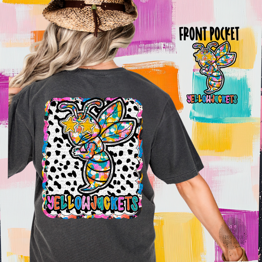 GRAFFITI DOTTY MASCOT TEE | YELLOW JACKETS