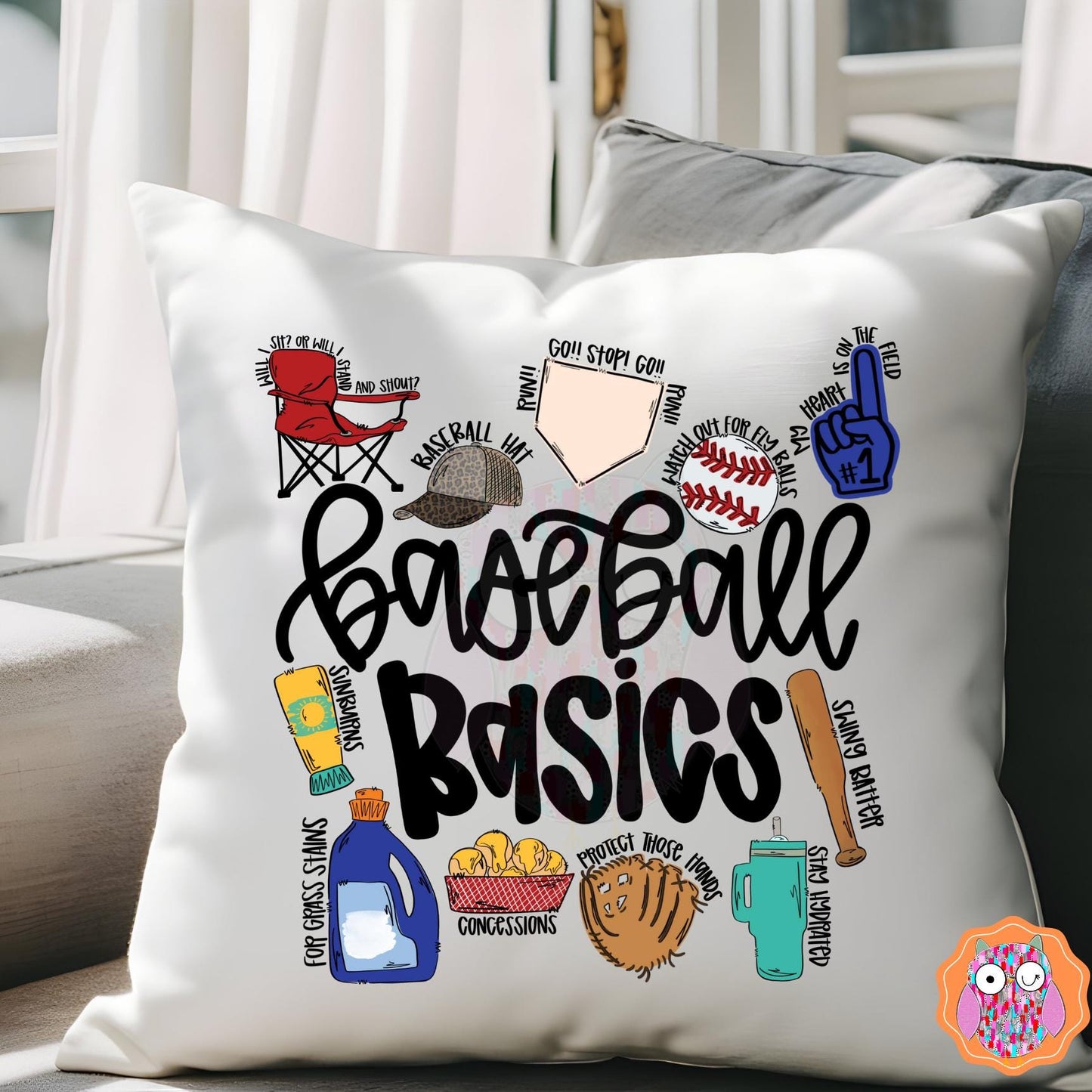 Baseball Basics Kids and Adult Shirt | ]Baseball Tee |Tote & Travel Bag| Tea Towel| Pillow| Baseball Gift|