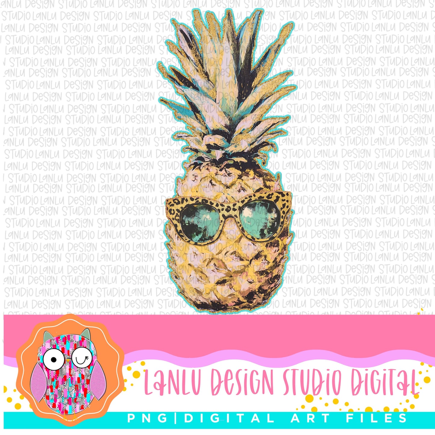 Trendy Pineapple with Sunglasses PNG Design for Shirts | Digital Download Art File|300 DPI Sublimation& DTF Printable Digital Download|