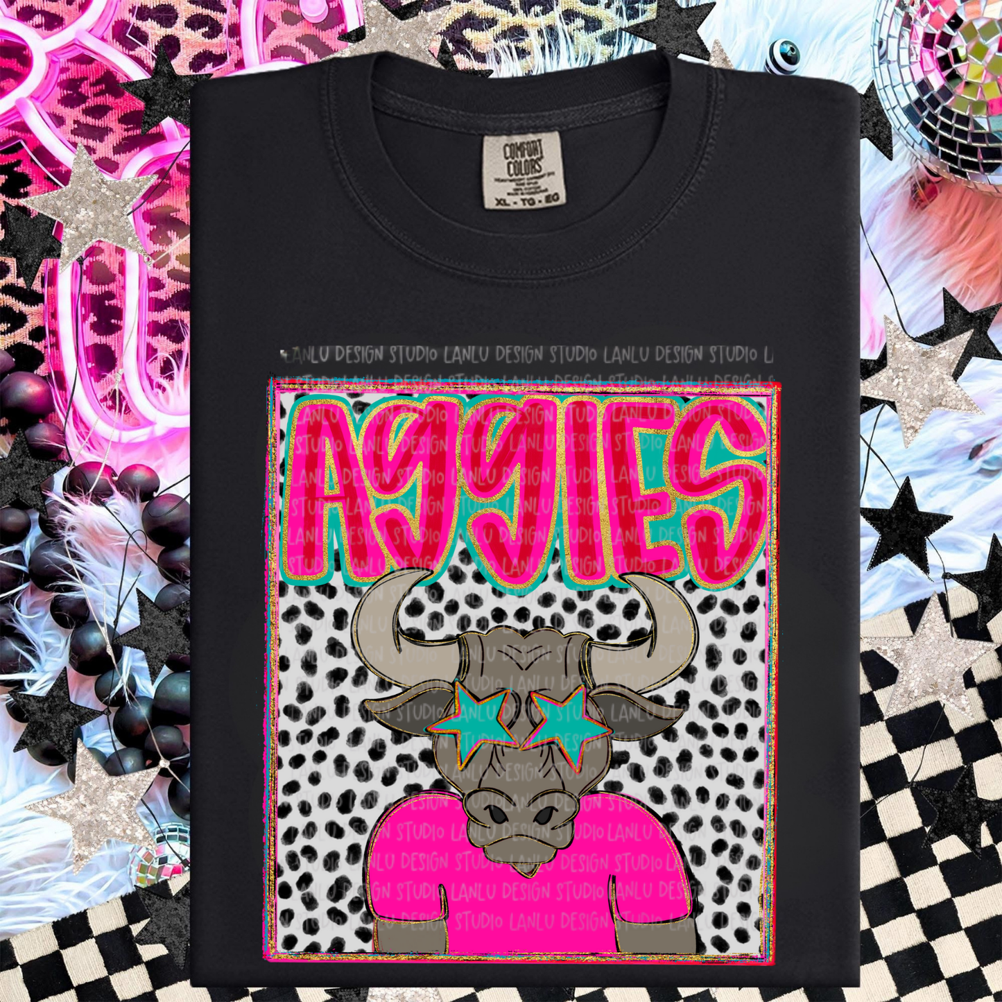 AGGIES BULL PREPPY MASCOT PORTRAIT TEE | TEAM SPIRIT| GAME DAY (Copy)