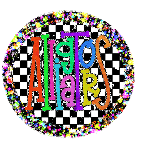 Preppy Brights Checkered Mascot PNG |Alligators