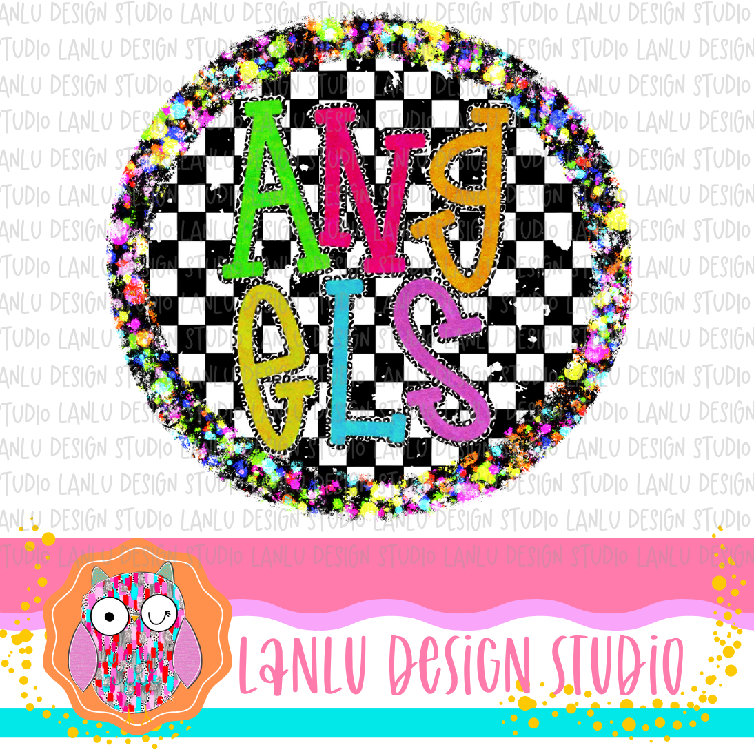 Preppy Brights Checkered Mascot PNG |Angels I