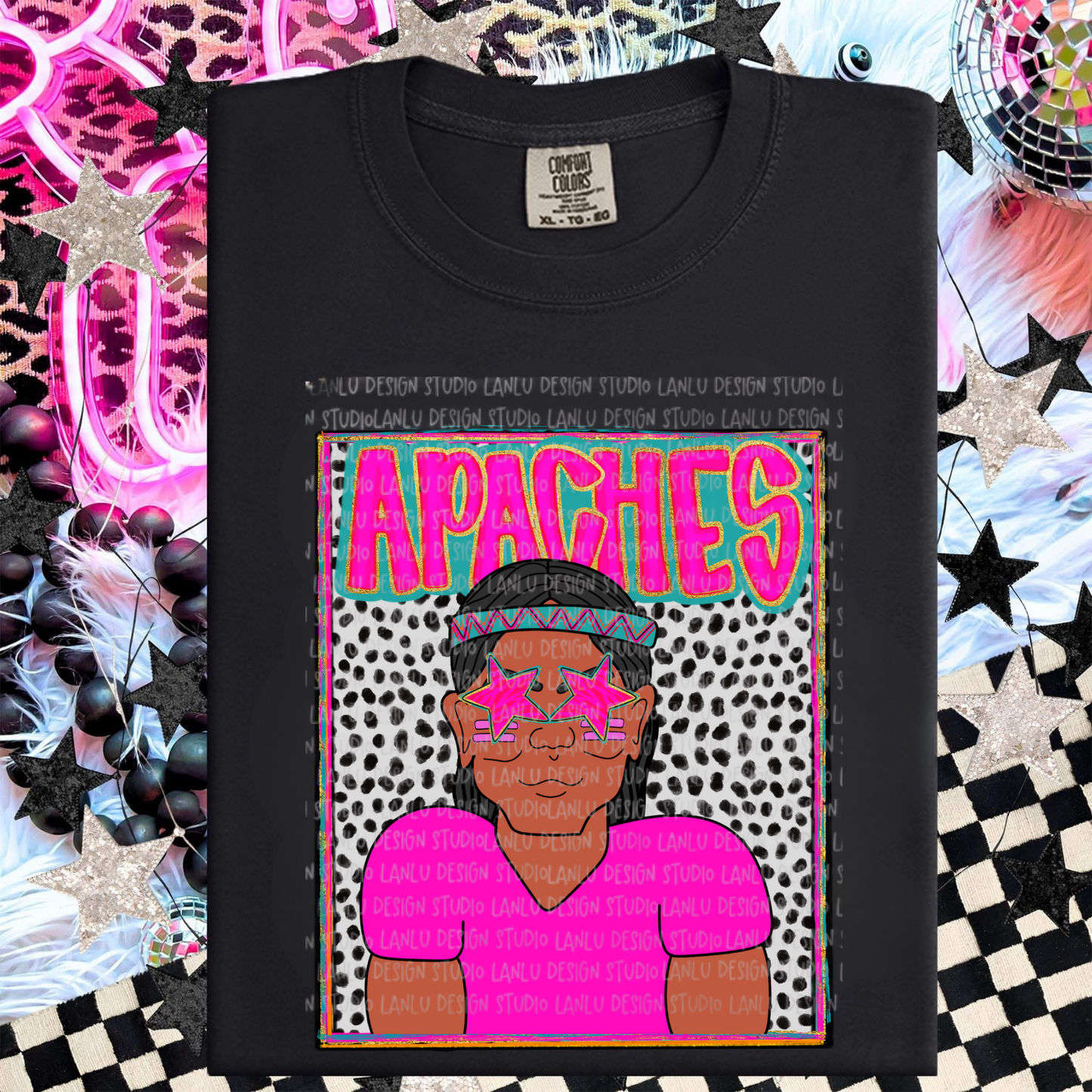 APACHES PREPPY MASCOT PORTRAIT TEE | TEAM SPIRIT| GAME DAY