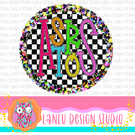 Preppy Brights Checkered Mascot PNG |Astros I