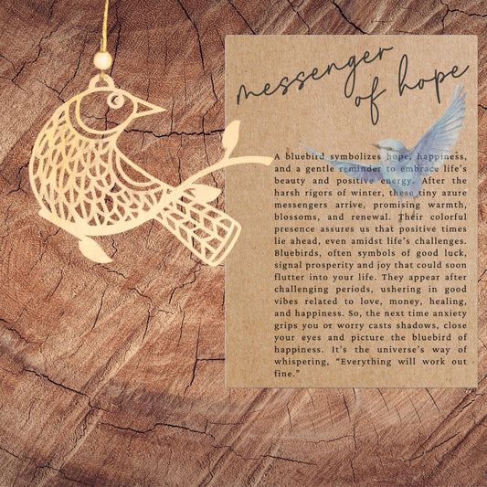Story Card Bluebird Ornament| Inspirational Keepsake| Motivational Gift| Unique Holiday Decoration| Car Charm
