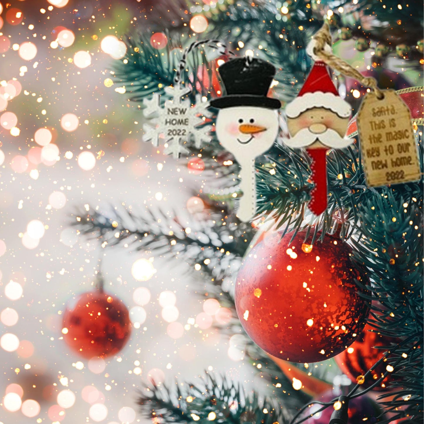 Merry Christmas Santa Key Christmas Ornament| Christmas Ornaments | Handmade Christmas Gifts | Custom