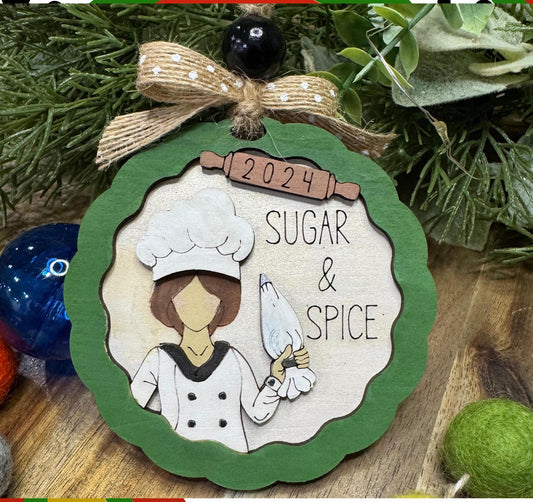 Hand painted Sugar & Spice Bake Christmas Ornament | Family Gift | Christmas Ornaments | Handmade Christmas Gifts | Custom
