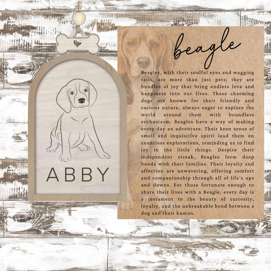 Personalized Story Card Beagle Ornament| Heartfelt Keepsake| Dog Lover Gift| Unique Holiday Decoration| Car Charm