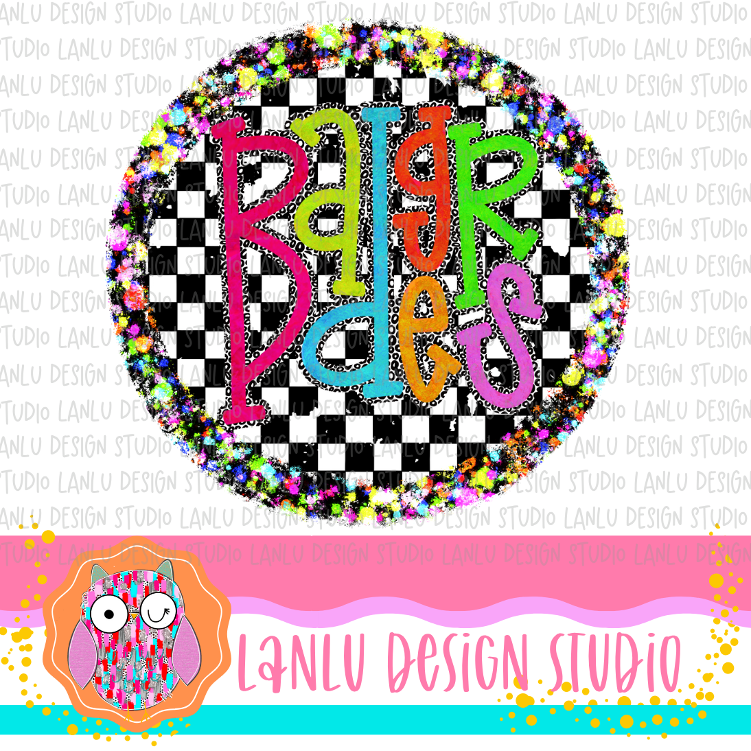 Preppy Brights Checkered Mascot PNG |Badgers I