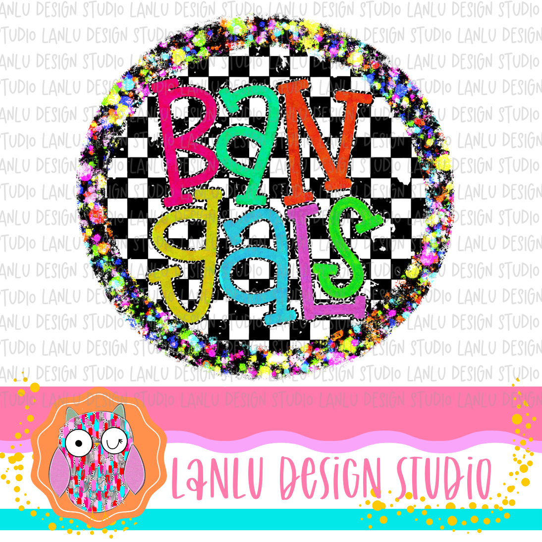 Preppy Brights Checkered Mascot PNG |Bangals
