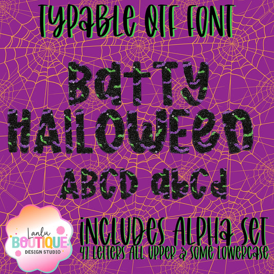 Batty Halloween Glitter OTF Typable Hand drawn Font