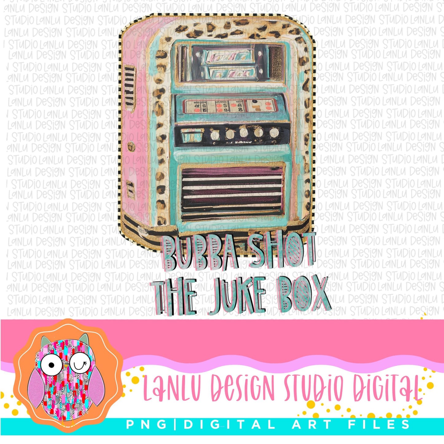 Bubba Shot The Jukebox Vintage Jukebox PNG Design | Retro Digital Art Download|300 DPI Sublimation& DTF Printable Digital Download|