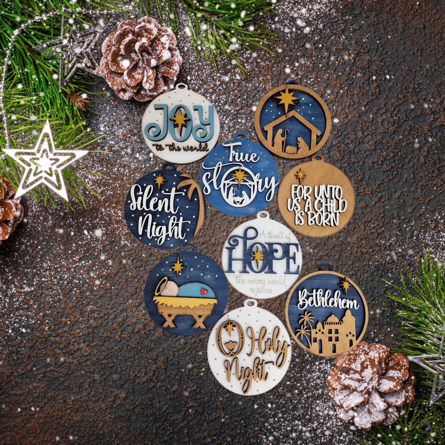 Nativity Christmas Ornament Set |Christmas Ornaments | Handmade Christmas Gifts | Custom