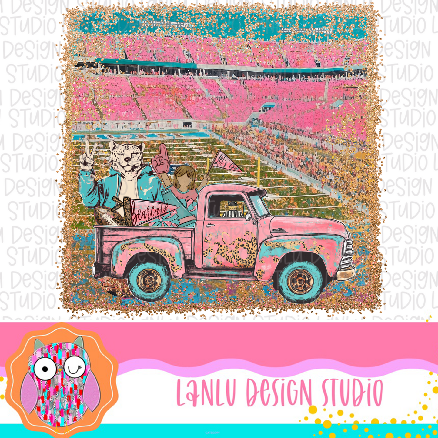 Preppy Tailgates & Touchdowns Stadium Mascot PNG