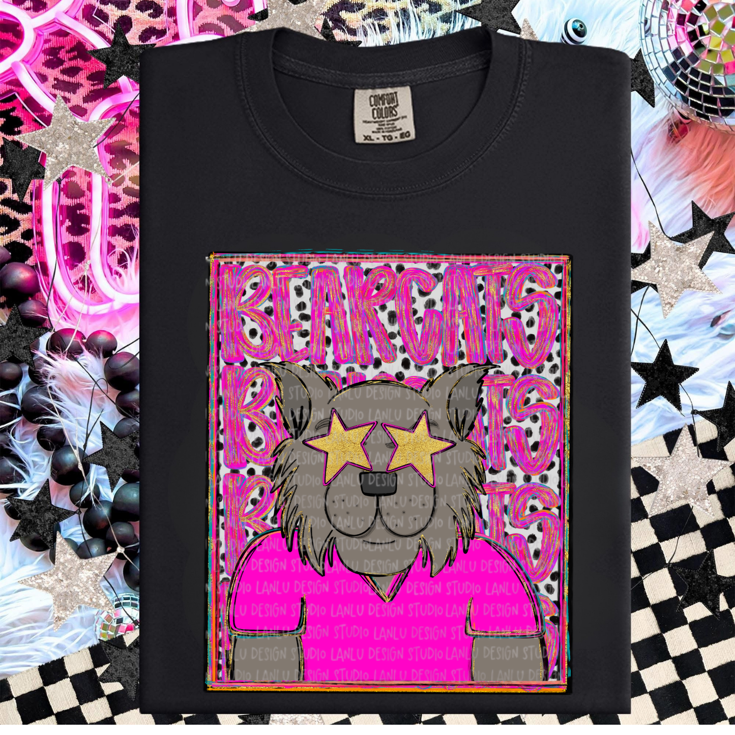 BEARCATS PREPPY MASCOT PORTRAIT TEE | TEAM SPIRIT| GAME DAY