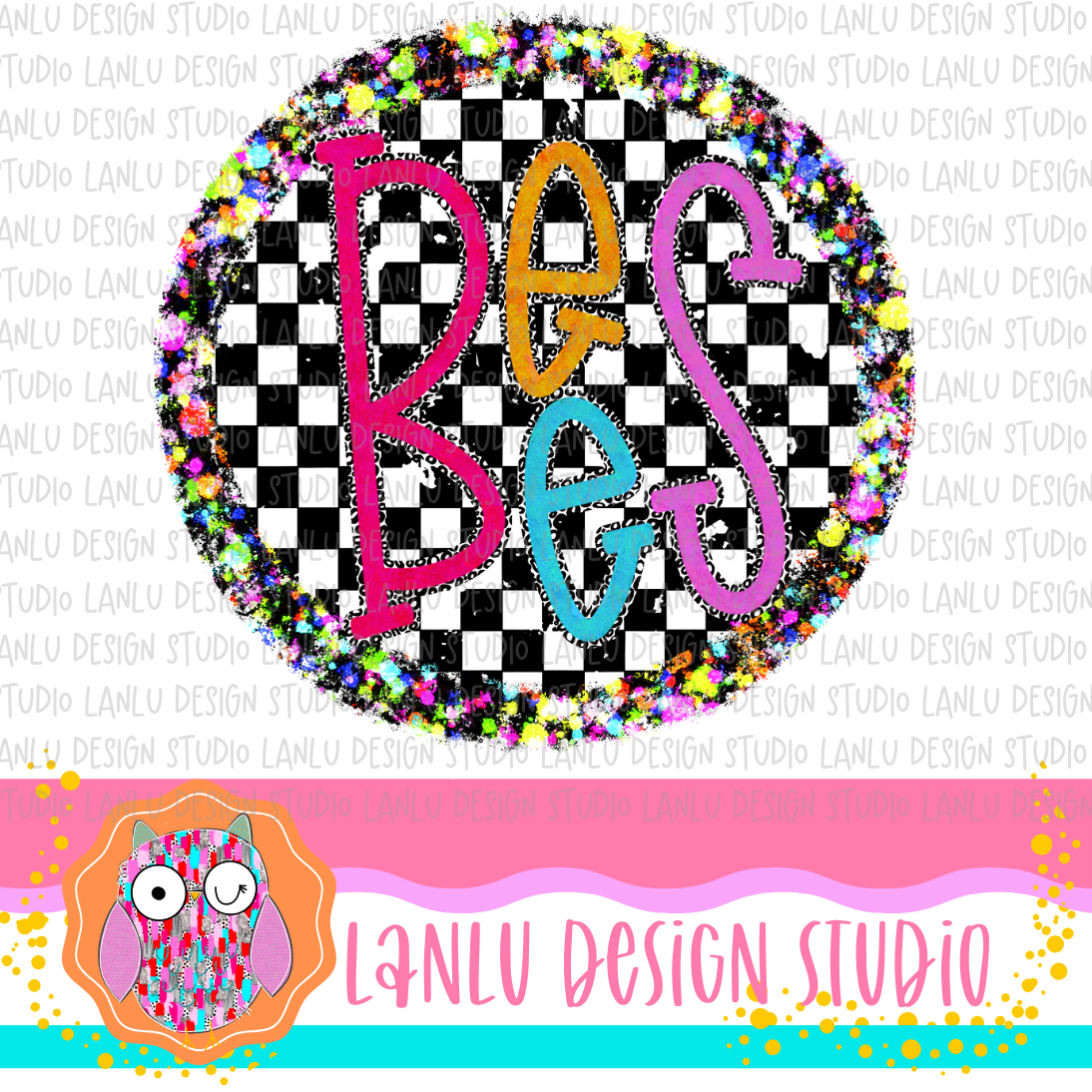 Preppy Brights Checkered Mascot PNG |Bees I