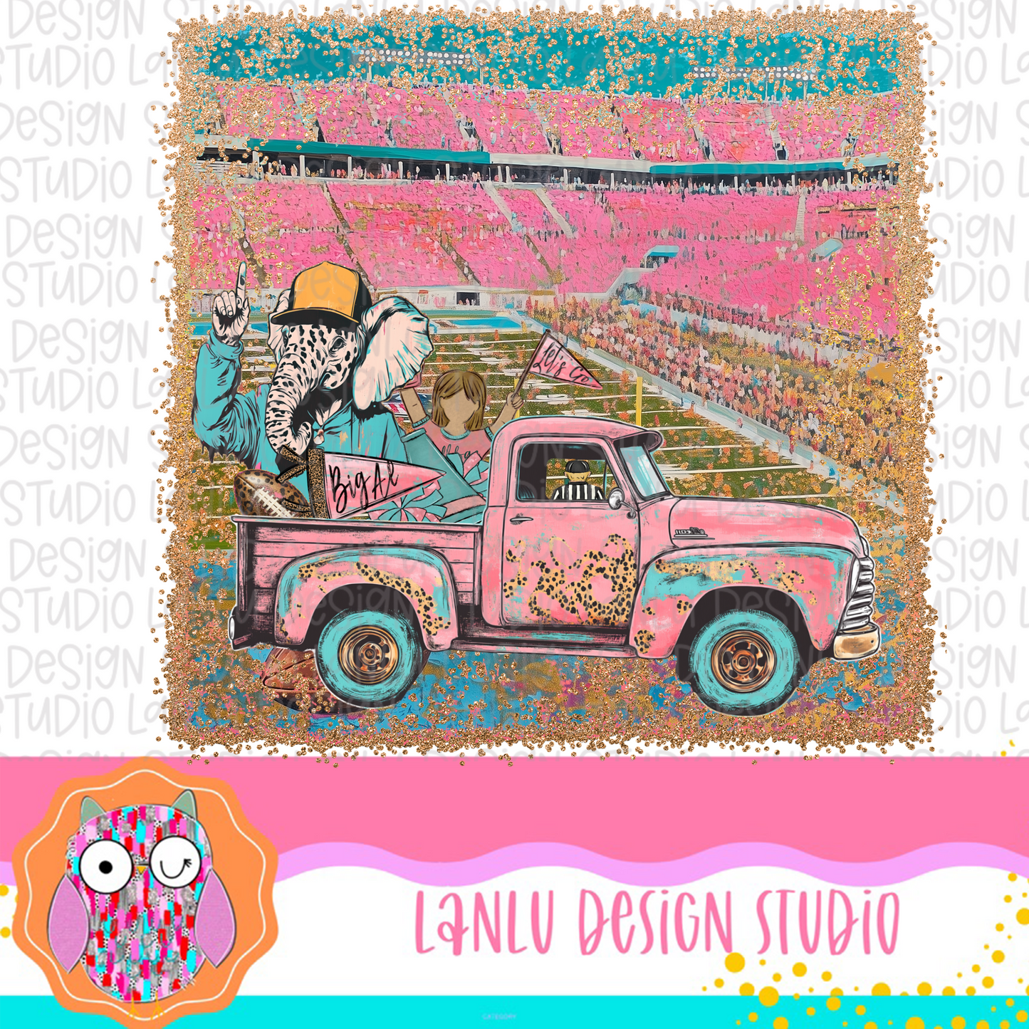 Preppy Tailgates & Touchdowns Stadium Mascot PNG