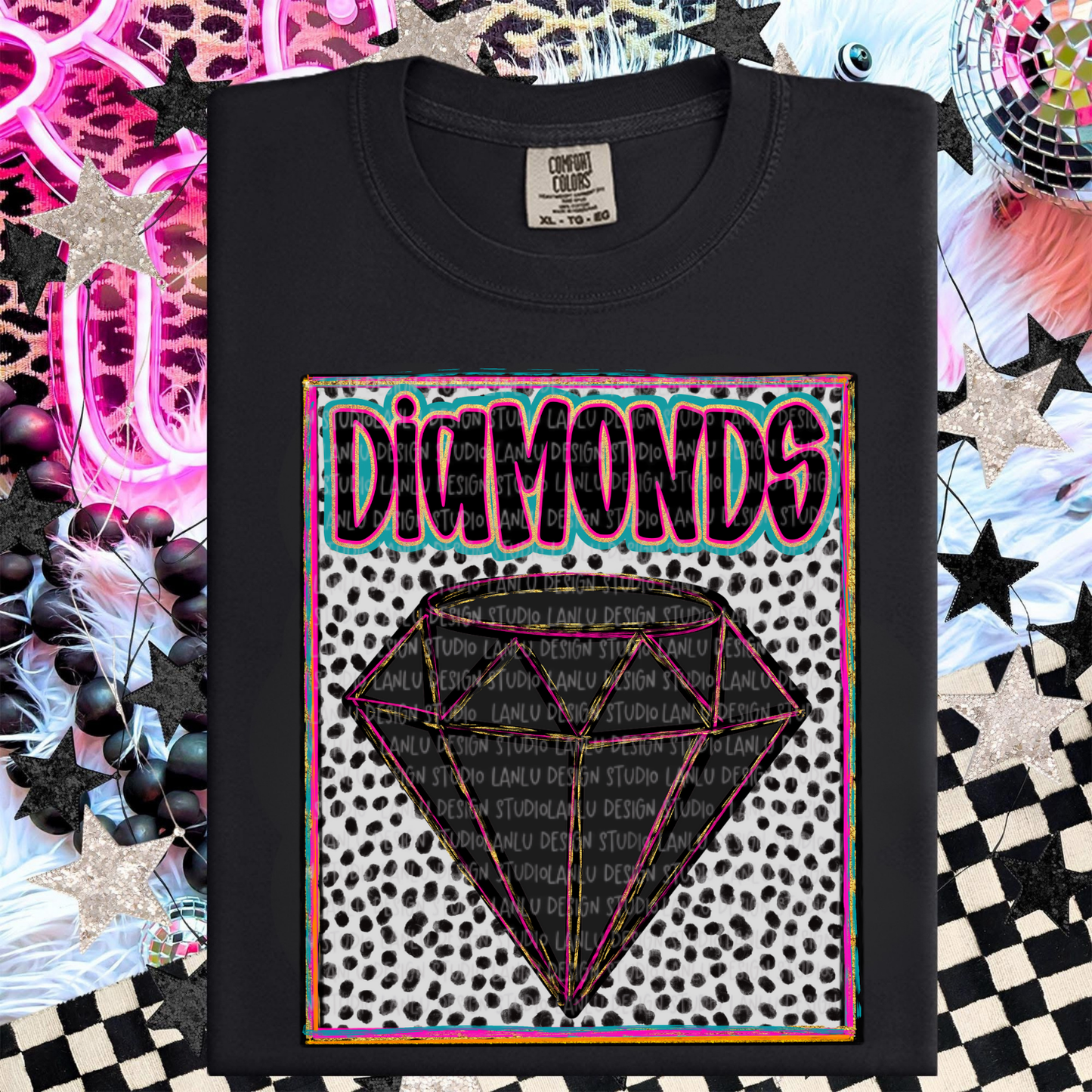 BLACK DIAMONDS PREPPY MASCOT PORTRAIT TEE | TEAM SPIRIT| GAME DAY (Copy)