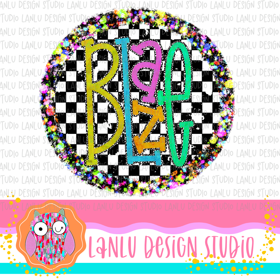 Preppy Brights Checkered Mascot PNG |Blaze
