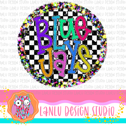 Preppy Brights Checkered Mascot PNG |Blue Jays I