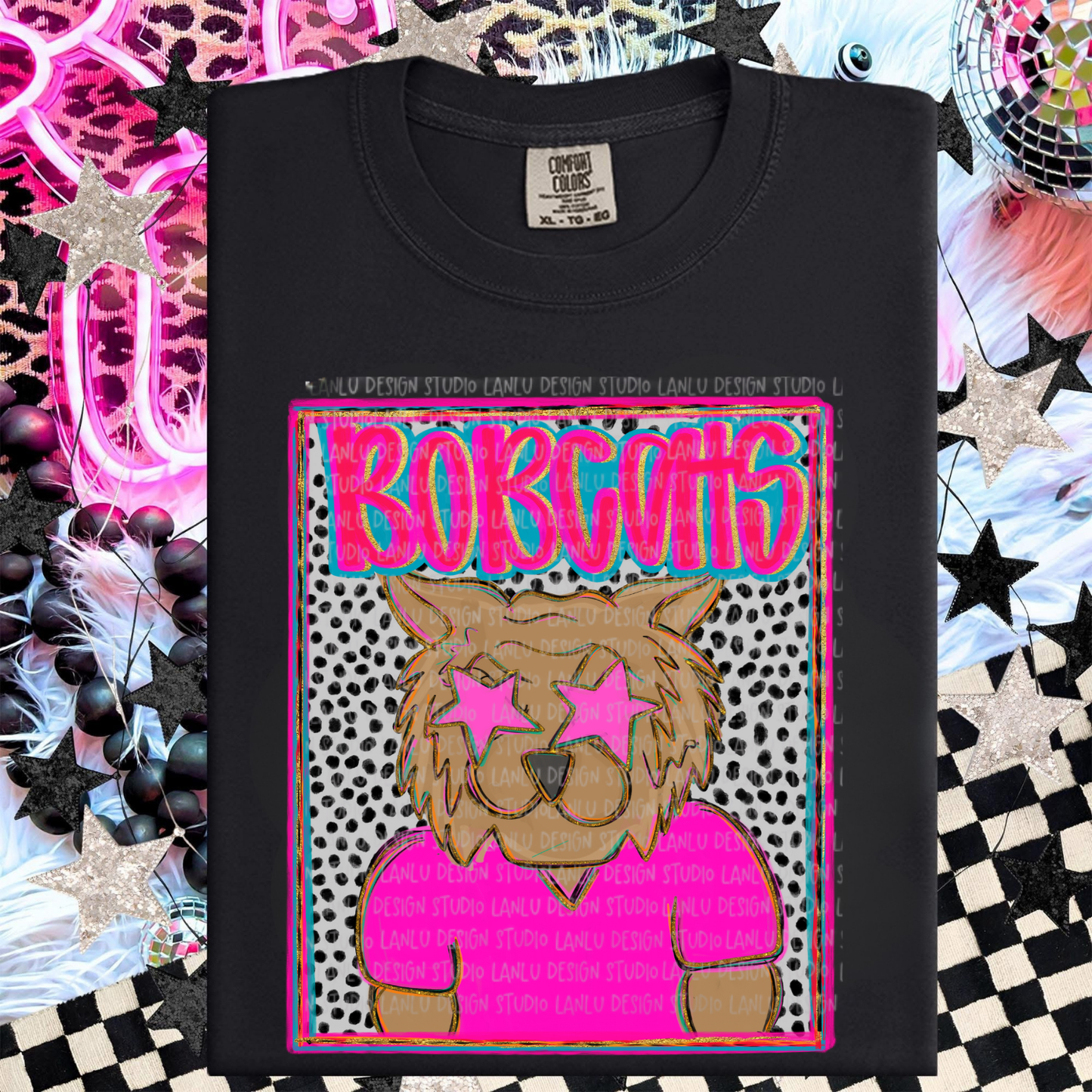 BOBCATS PREPPY MASCOT PORTARAIT TEE | TEAM SPIRIT| GAME DAY