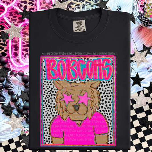 BOBCATS PREPPY MASCOT PORTARAIT TEE | TEAM SPIRIT| GAME DAY