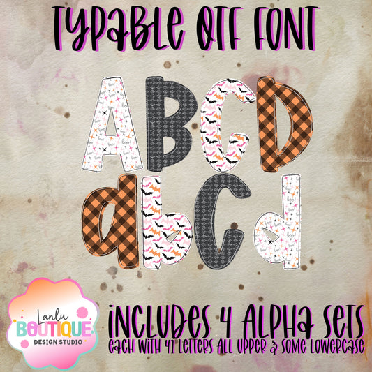 Halloween Bats & Boo OTF Typable Alpha Set of 4