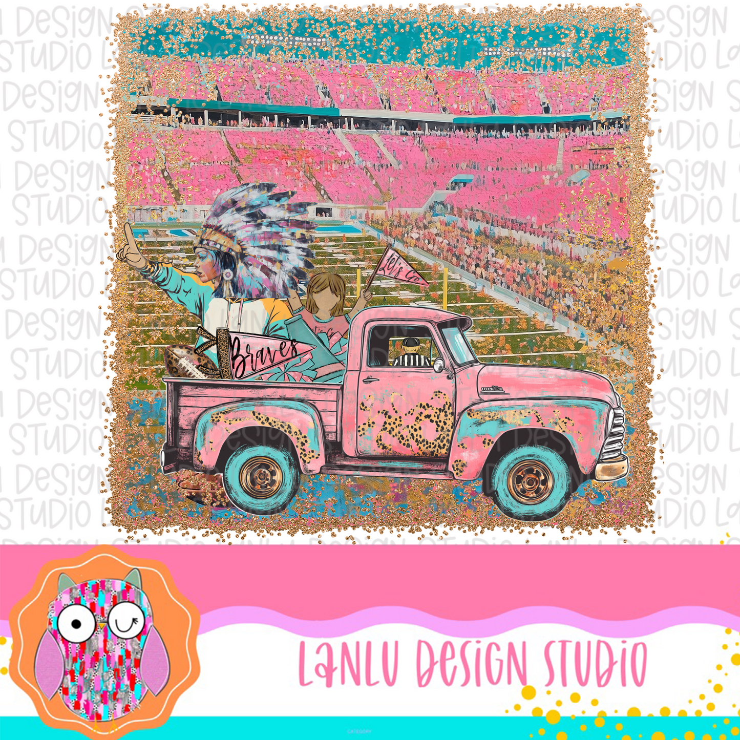 Preppy Tailgates & Touchdowns Stadium Mascot PNG