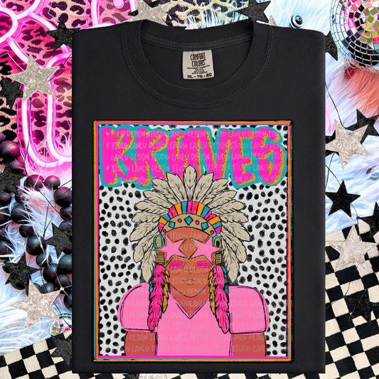 BRAVES PREPPY MASCOT PORTARAIT TEE | TEAM SPIRIT| GAME DAY