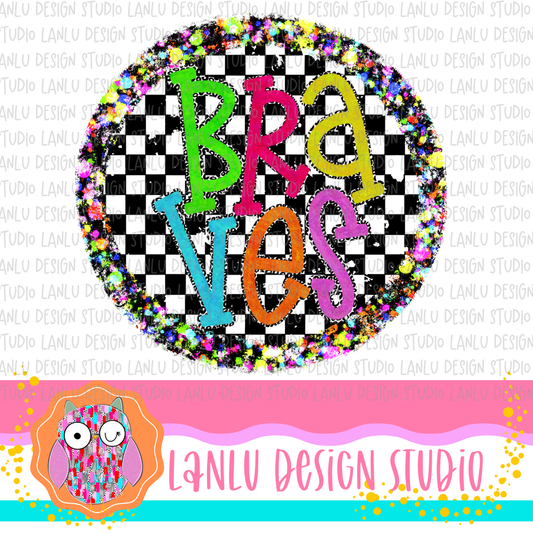 Preppy Brights Checkered Mascot PNG | Braves I