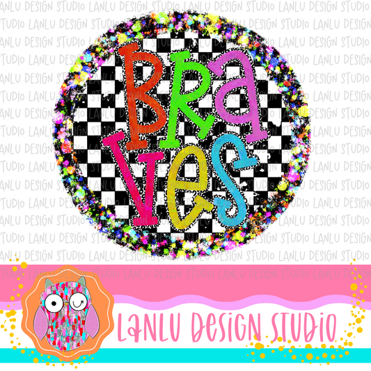 Preppy Brights Checkered Mascot PNG | Braves II