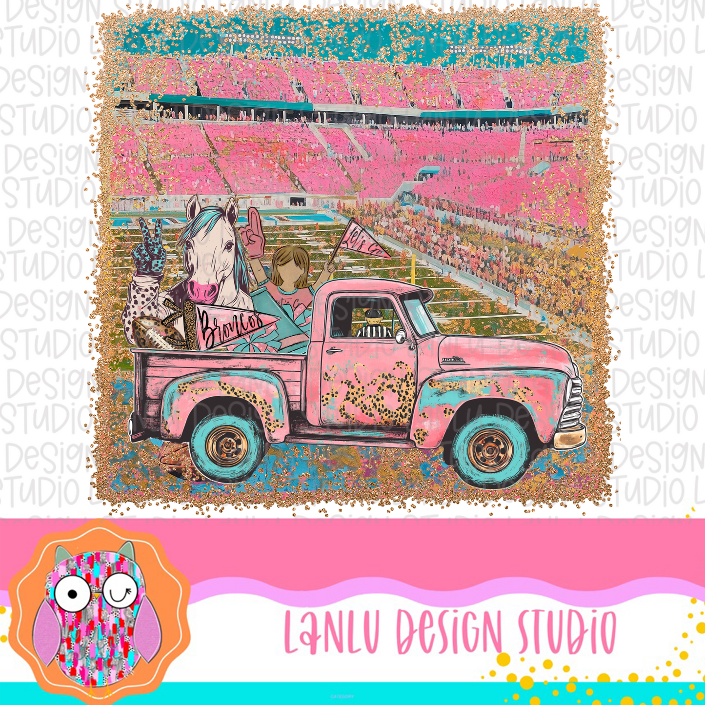 Preppy Tailgates & Touchdowns Stadium Mascot PNG