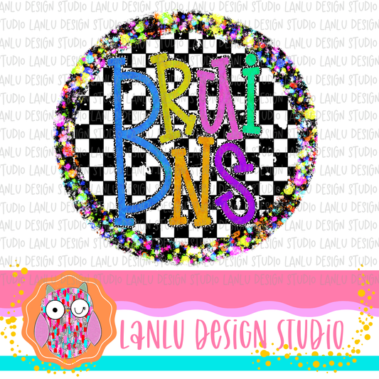 Preppy Brights Checkered Mascot PNG |Bruins