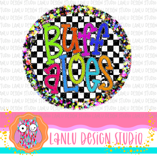 Preppy Brights Checkered Mascot PNG |Buffaloes I