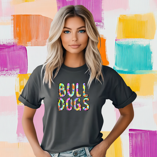 ABSTRACT PAINT MASCOT TEE | BULLDOGS