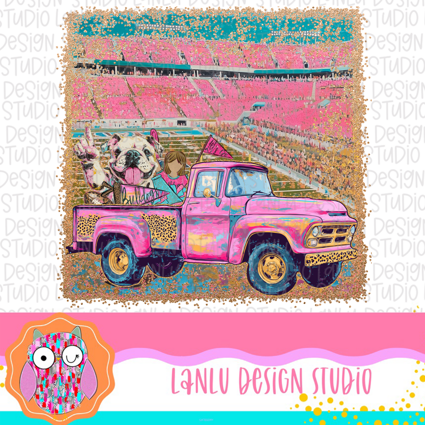 Preppy Tailgates & Touchdowns Stadium Mascot PNG