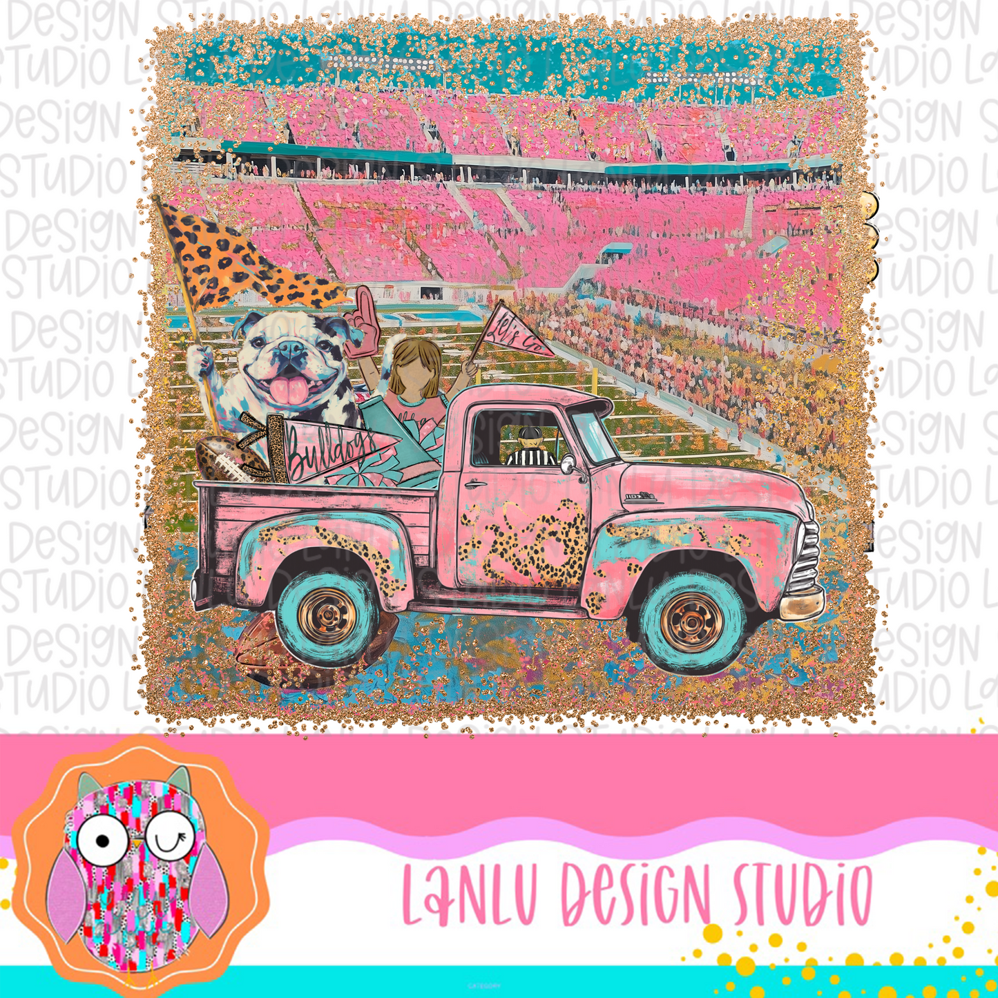 Preppy Tailgates & Touchdowns Stadium Mascot PNG