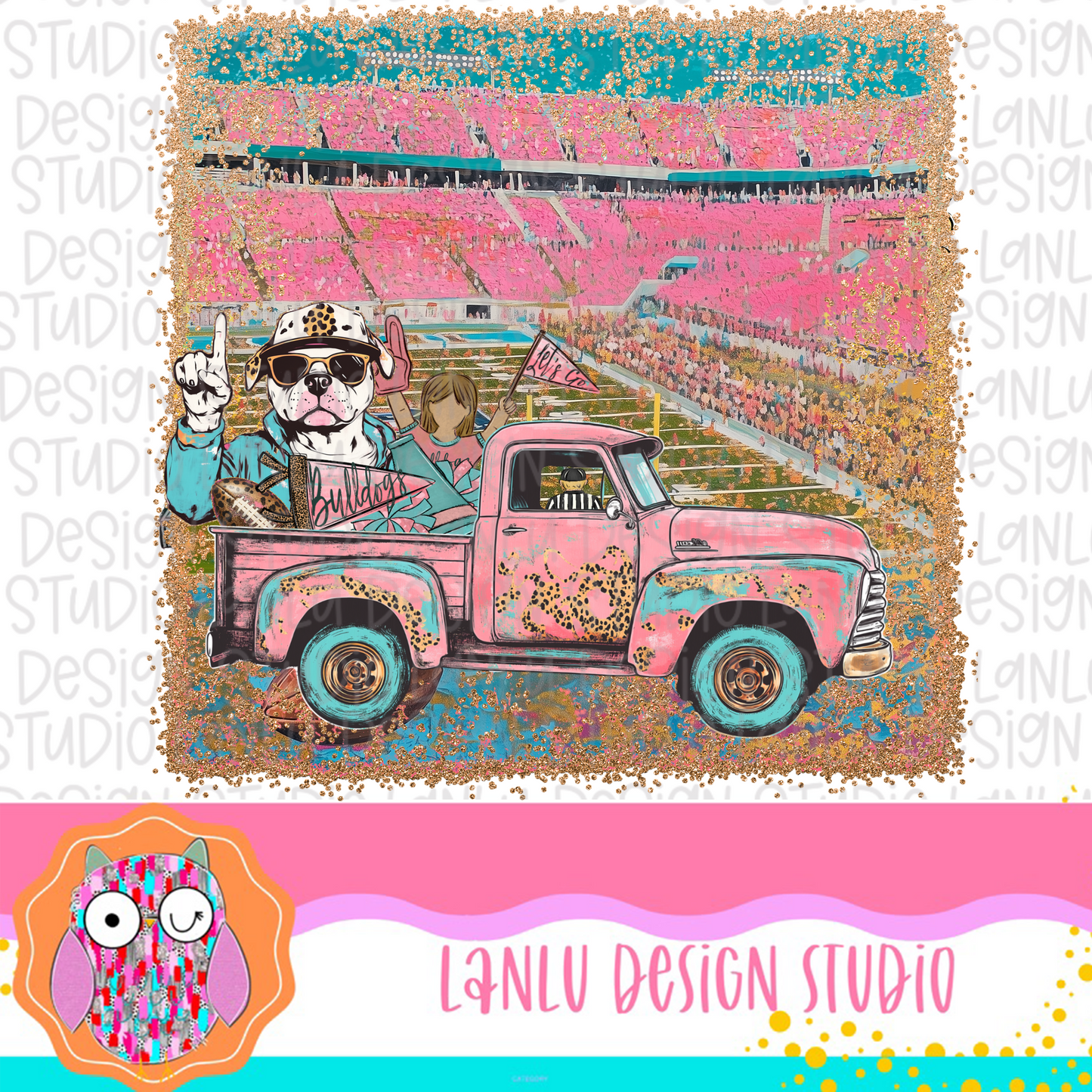 Preppy Tailgates & Touchdowns Stadium Mascot PNG