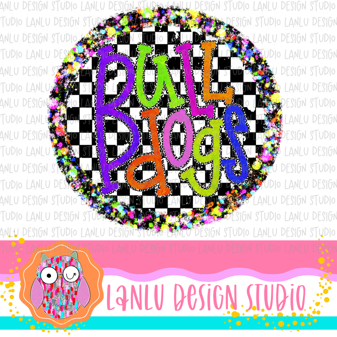 Preppy Brights Checkered Mascot PNG |Bulldogs  I
