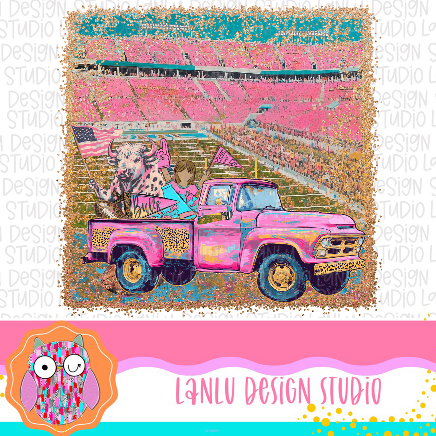 Preppy Tailgates & Touchdowns Stadium Mascot PNG